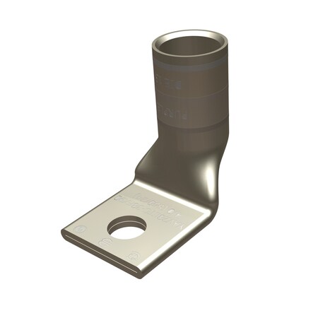 Burndy One-Hole Compression Lug, 2 AWG Max, 1/4 in Stud, Standard Barrel, Copper, Brown YAV2CLTC14FX90